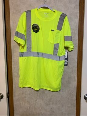 Buffalo outdoors Neon Yellow High-Vis Short Sleeve Tee size XL class 2